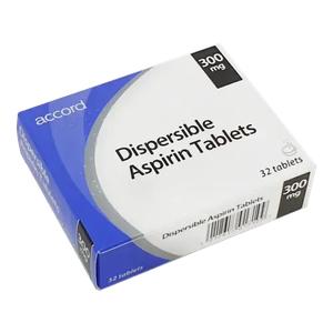 Aspirin Dispersible 300mg Soluble Tablets | 32 Pack