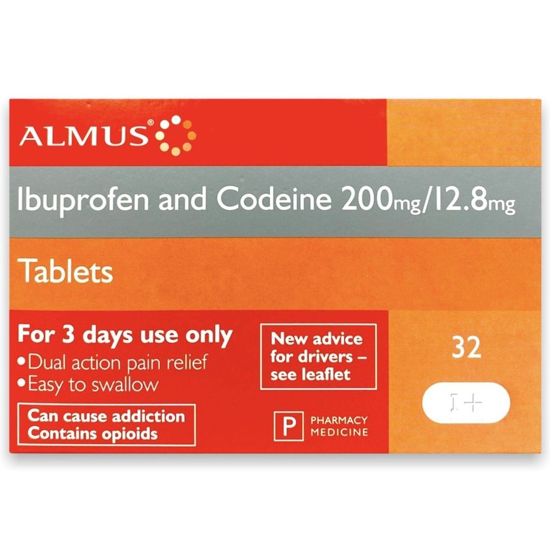 Ibuprofen and Codeine 200/12.8mg Tablets | 32 Pack