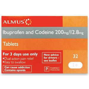 Ibuprofen and Codeine 200/12.8mg Tablets | 32 Pack