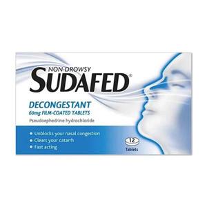 Sudafed Decongestant 60mg Tablets | 12 Pack